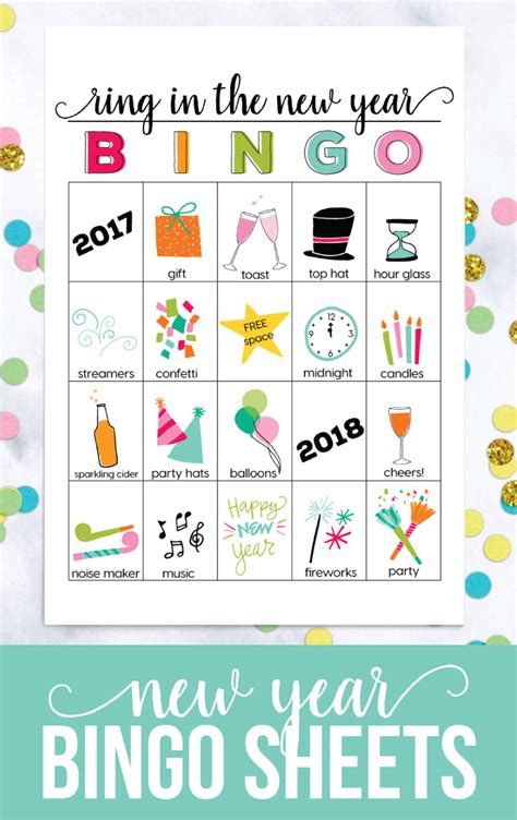 You can go (challenge runs from today to the end of 2021) set up a discussion with your book list in this folder. Printable New Year's Eve BINGO Sheets