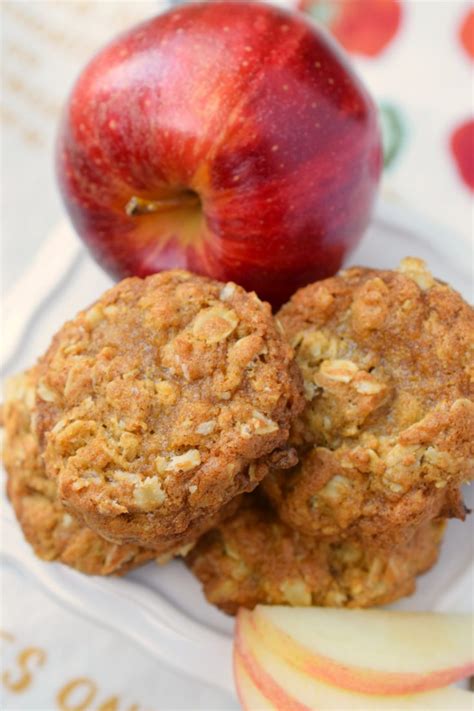 Chewy Oatmeal Apple Cookies Snacks And Sips