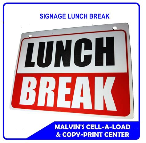 Pvc Signage Lunch Break 14cm X 20cm Lazada Ph