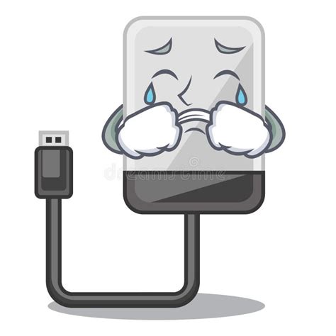 Sad Usb Flash Drive Cartoon Stock Illustration Illustration Of Object