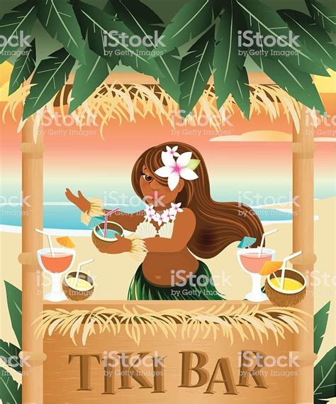 Retro Summer Beach Tiki Bar Party Celebration Stand Poster Retro Summer Hawaiian Designs
