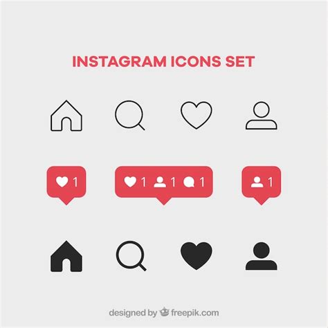 Premium Vector Instagram Icons Set