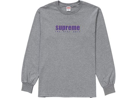 Supreme The Real Shit Ls Tee Heather Grey Mens Ss19 Us