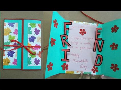 So i thought to make a card for her.and i did not beleive that i made it in 15 or 30 minutes! DIY Friendship Card | How to make card for friends ...
