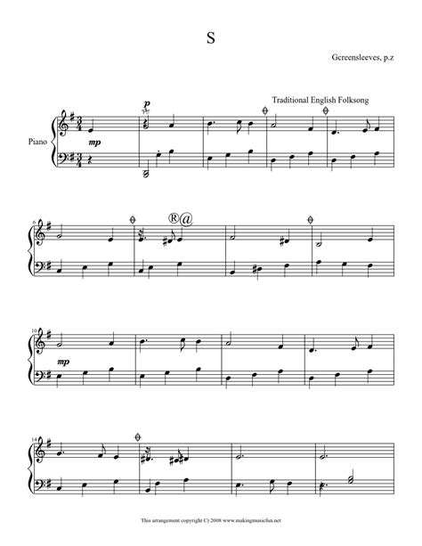 Play more, pay less with pass. Greensleeves Sheet music for Piano | Download free in PDF ...