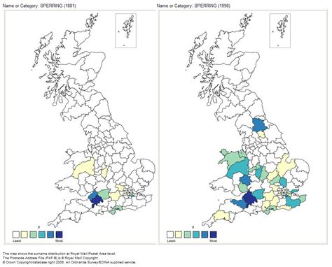 Geographic Distribution Using The British 19th Century Surname Atlas