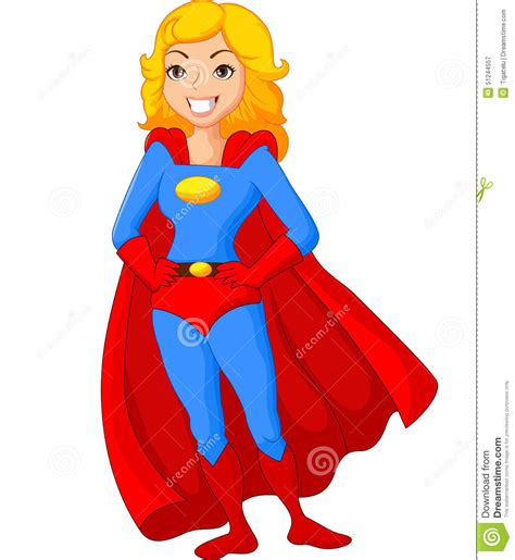 Cartoon Female Super Hero Posing Stock Vector