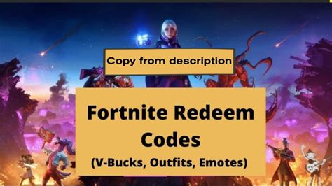Free Fortnite Redeem Code With Free V Buck Codes YouTube