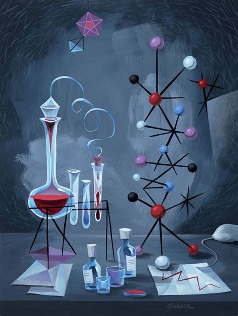 An Oil Painting Of Science Equipment On A Table