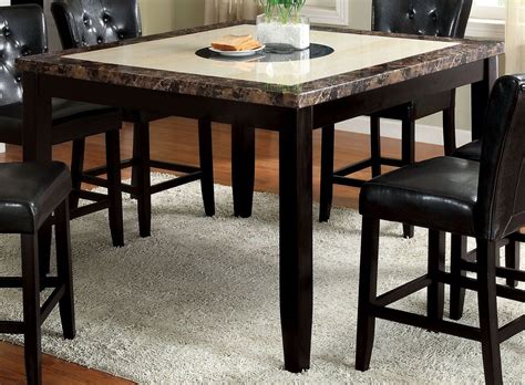 Belleview Ii Dark Gray Faux Marble Square Counter Height Leg Table From