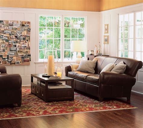 Pottery barn — manhattan beach store employees. Manhattan Leather Sofa | Leather couches living room, Red ...
