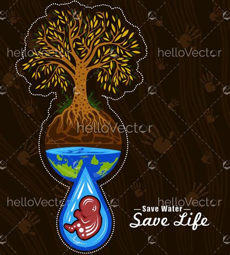 Save Water Save Life Art Aboriginal Dot Art Water Conservation Poster