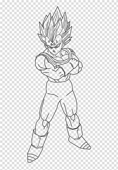 Majin Vegeta Coloring Pages Lineart By Brusselthesaiyan Free Printable