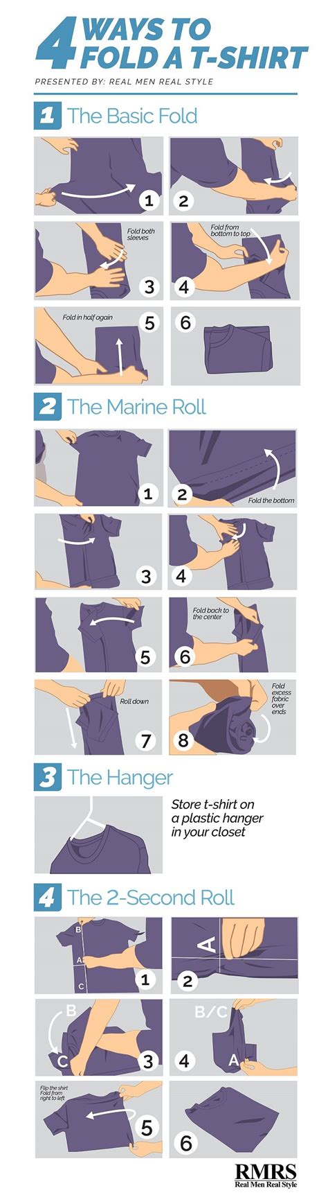 4 Ways To Fold A T Shirt Infographic Travelhacks Menswear Mens Boots