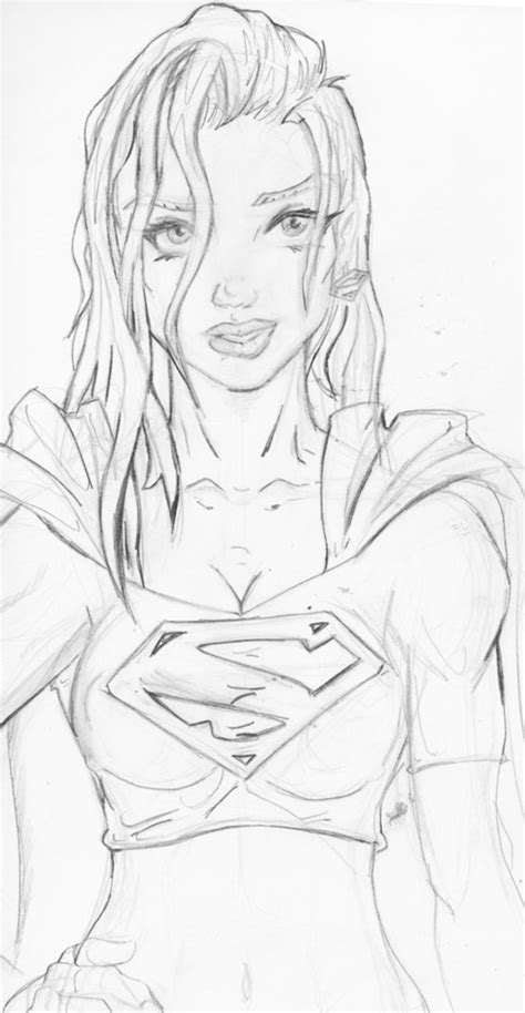 Supergirl Sketch 1 By Liquidspyder On Deviantart