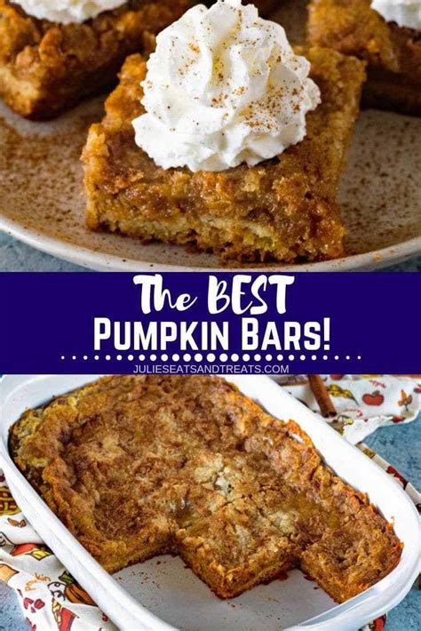 This easy pumpkin bars recipe is the ultimate fall treat! This pumpkin bar recipe is amazing! It has a delicious ...