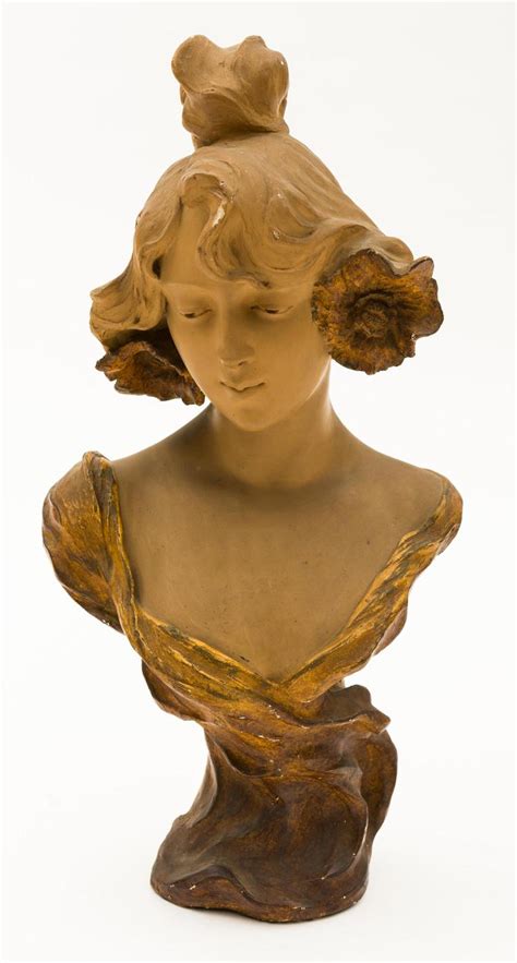 A French Art Nouveau Chalk Ware Female Bust