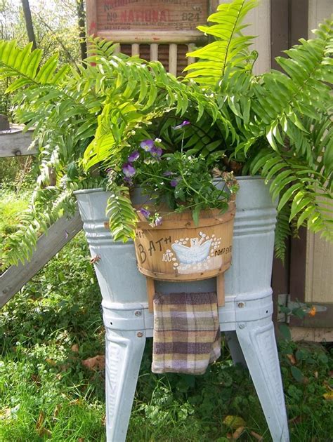 After hearing the words garden stool, you probably think of a thing you can set it in a corner for extra towels on or near the tub to put on your phone, book, candles, etc. Garden Planter Tubs 28 | Garden planters, Garden ideas ...