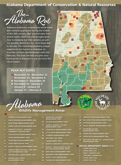 Alabama Rut Map 2021 Calendar Template Printable