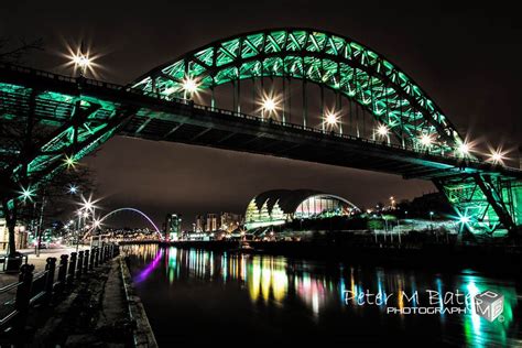 Newcastles Famous Quayside And Tyne Bridge All Lit Up Yesterday Night