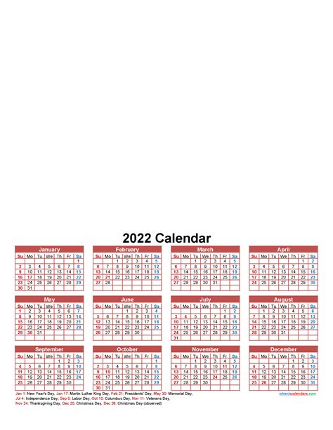 Make Your Own Calendar Free 2022 Template Nof22y3