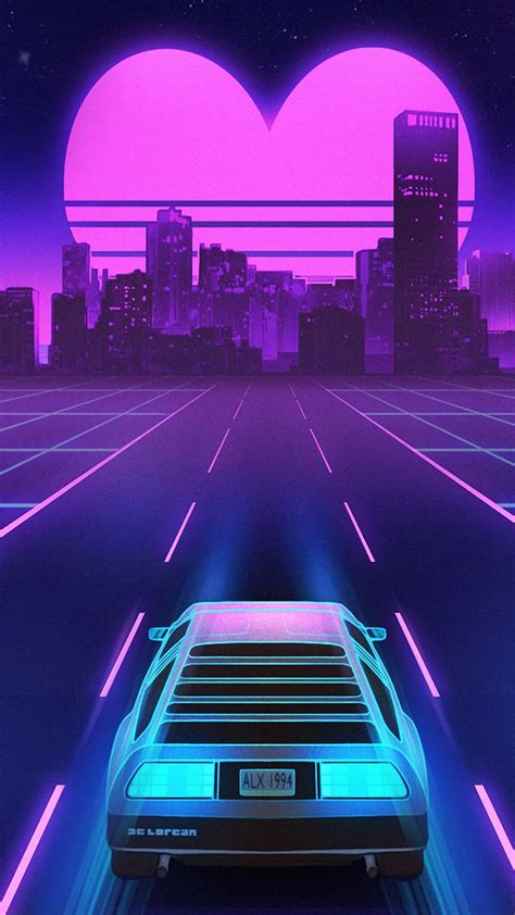 Car Sunset Retrowave Retro Wallpaper Wallpaper Iphone Neon
