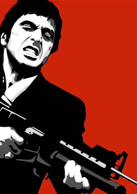 Al Pacino Tony Montana Scarface Portrait Painting By Artista Fratta