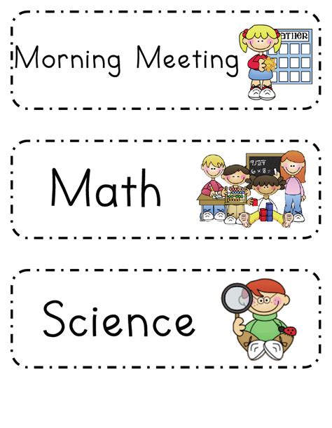 Free Printable Picture Schedule Cards For Kindergarten
