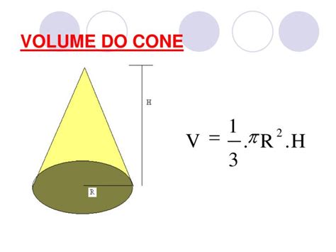 Volume Do Cone Geometria Espacial Geometria