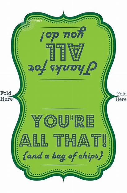Printable Bag Appreciation Staff Teacher Chips Gift