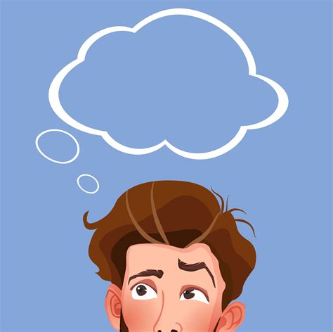 Educated Student Thinking With Think Bubble Above Head Education Vector