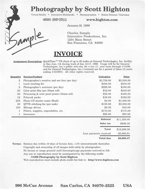 Sales Invoice Terms And Conditions Invoice Template Ideas
