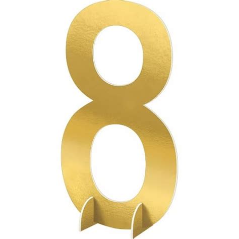 Giant Metallic Gold Number 8 Sign