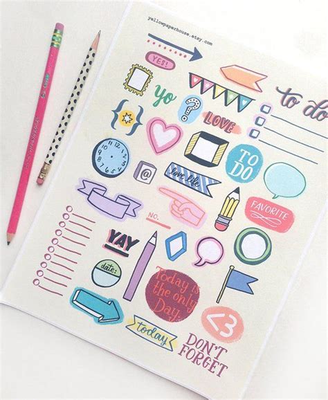 Printable Planner Doodles Instant Download Organization Journaling