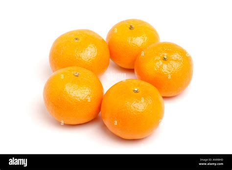 Clementines On White Background Stock Photo Alamy