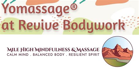 Yomassage® At Revive Bodywork Revive Bodywork Denver 23 April To 17 December