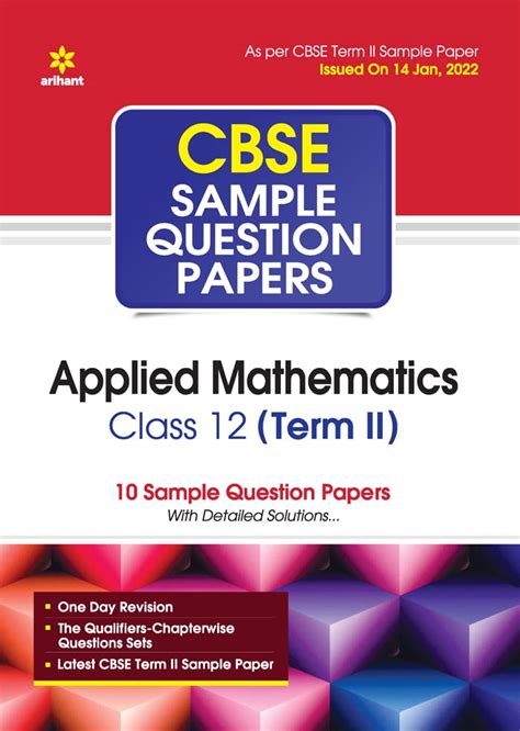 Arihant Cbse Term 2 Applied Mathematics Class 12 Sample Question Papers As Per Cbse Term 2