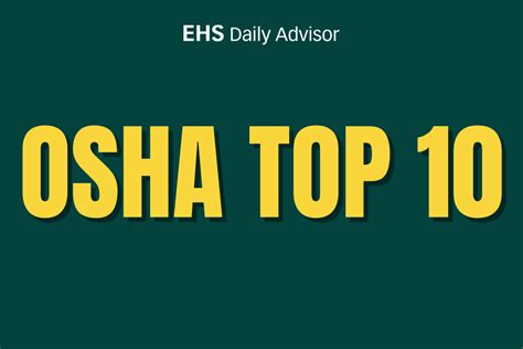 Infographic Osha Top 10 List For Fy 2022 Ehs Daily Advisor