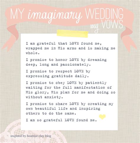my imaginary wedding_vows | Romantic wedding vows, Vows for him, Wedding vows