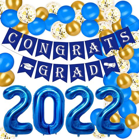 Buy Larchio 2022 Navy Blue And Gold Graduation Party Decorations 2022