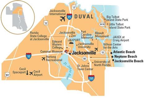 Jacksonville County Map Jacksonville Florida County Map Florida Usa