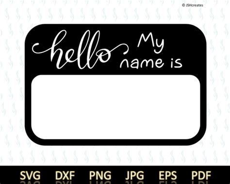 hello my name is svg name tag svg vector image cut file for etsy ireland