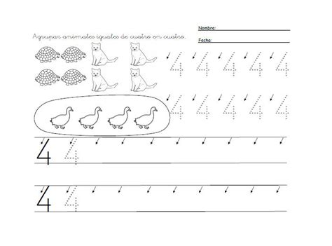 Los Pitufos De Primaria Fichas Numero 4 Infantil