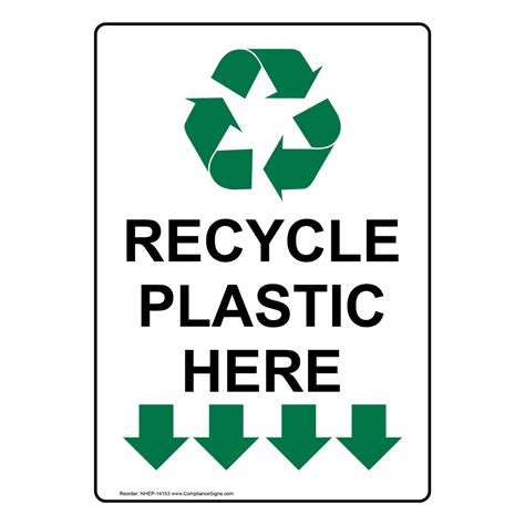 Vertical Sign Recyclable Items Recycle Plastic Here