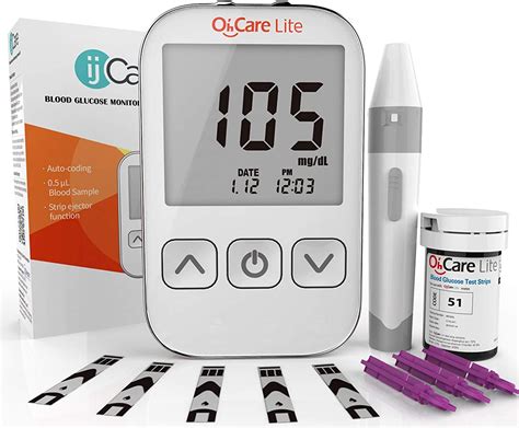 Amazon Com Ohcare Lite Blood Sugar Test Kit Blood Glucose Meter With Strips And Lancets