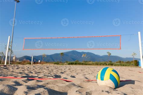 Selective Focus View Of Beach Volley Ball Next To Playground 948995