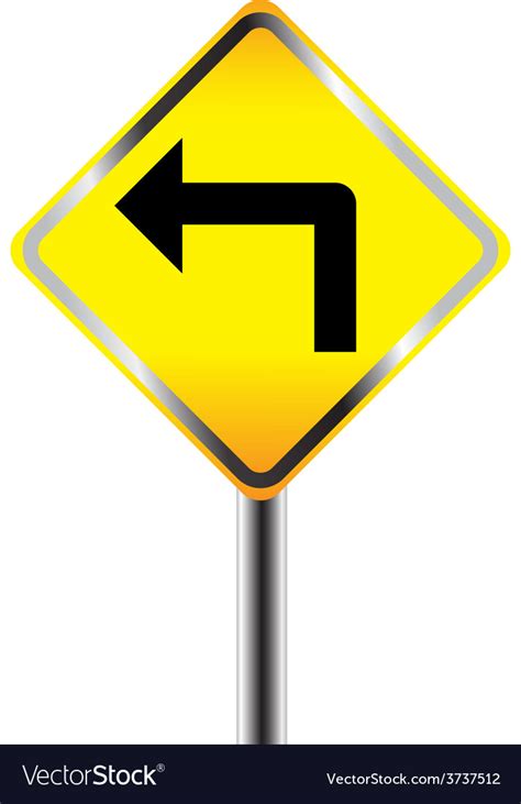 Turn Left Traffic Sign Royalty Free Vector Image