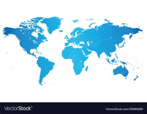 World Blue Shaded Map Royalty Free Vector Image