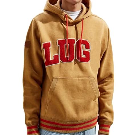 Custom Men Chenille Patches Letter Embroidery Hoodies Striped Ribbed