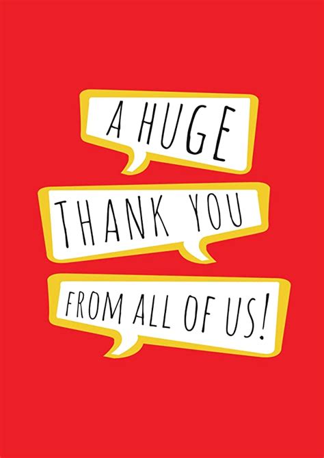 A Huge Thank You From All Of Us A4 Card Large Thank You Card Large Leaving Card Large